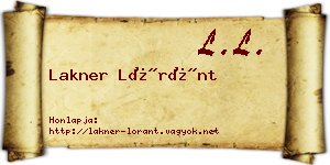 Lakner Lóránt névjegykártya